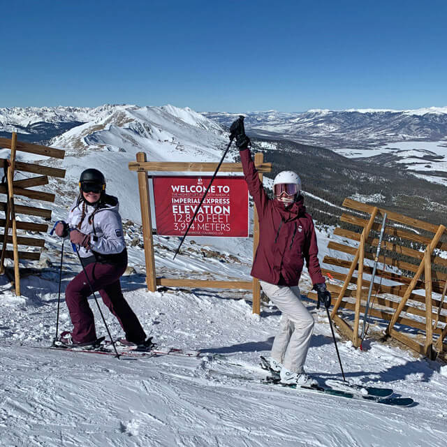 Annie skiing